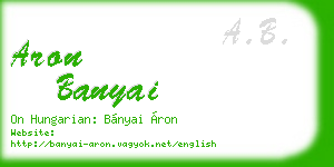 aron banyai business card
